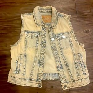 Blank NYC acid wash denim vest